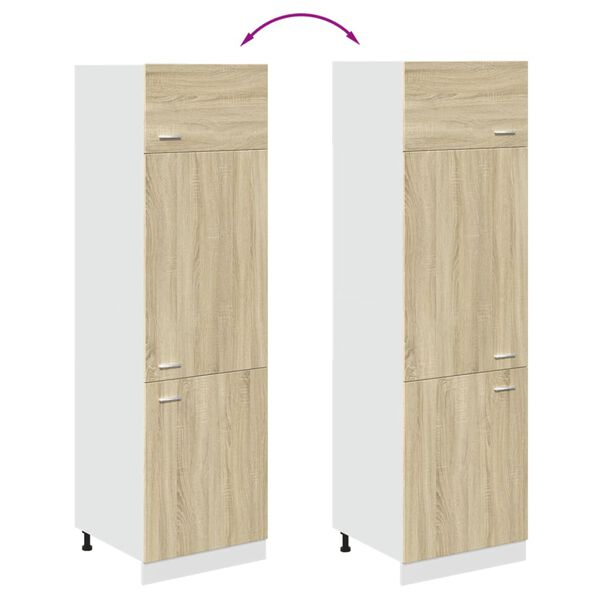 vidaXL Ντουλάπι Ψυγείου Lyon Sonoma Δρυς 60x57x207εκ.