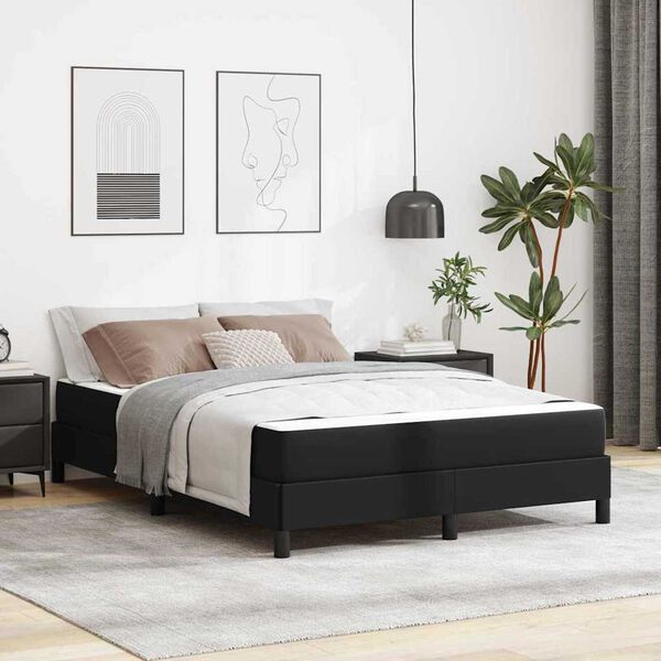 vidaXL Κρεβάτι Άλλο Μαύρο 140 x 190 cm Τεχνητό δέρμα