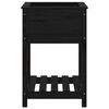 vidaXL Ζαρντινιέρα με Ράφι Μαύρη 54 x 54 x 81 εκ. Μασίφ Ξύλο Πεύκου