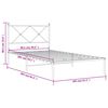 vidaXL Πλαίσιο Κρεβατιού με Κεφαλάρι Μαύρο 100 x 200 εκ. Μεταλλικό