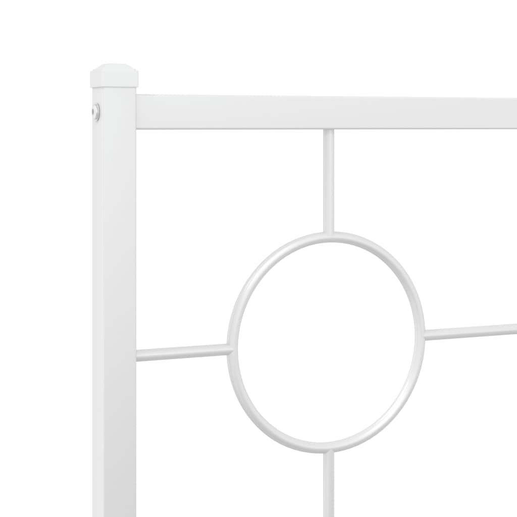 vidaXL Πλαίσιο Κρεβατιού με Κεφαλάρι Λευκό 150 x 200 εκ. Μεταλλικό