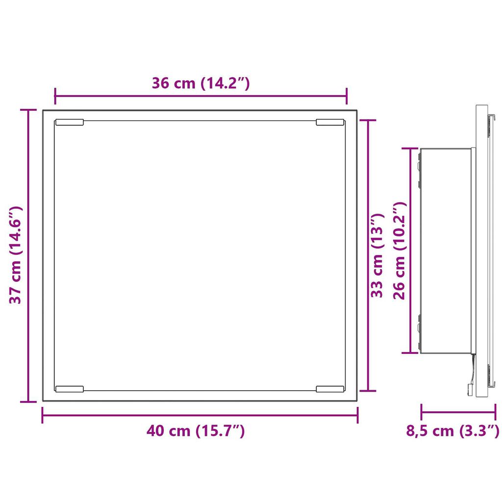 vidaXL Καθρέφτης Μπάνιου LED Καπνιστό Δρυς 40x8.5x37 εκ. Ξύλο