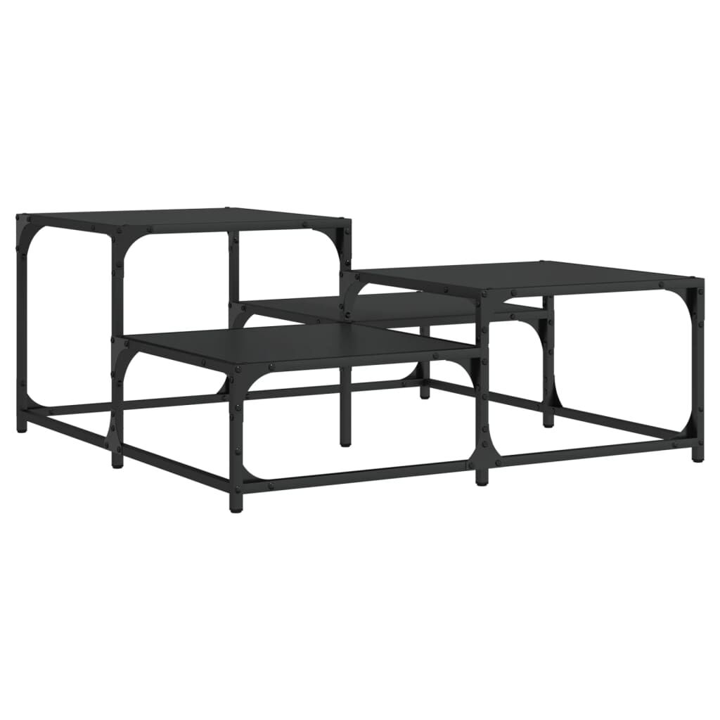 vidaXL Τραπεζάκι Σαλονιού Μαύρο 87,5x87,5x40 εκ. Επεξεργασμένο Ξύλο