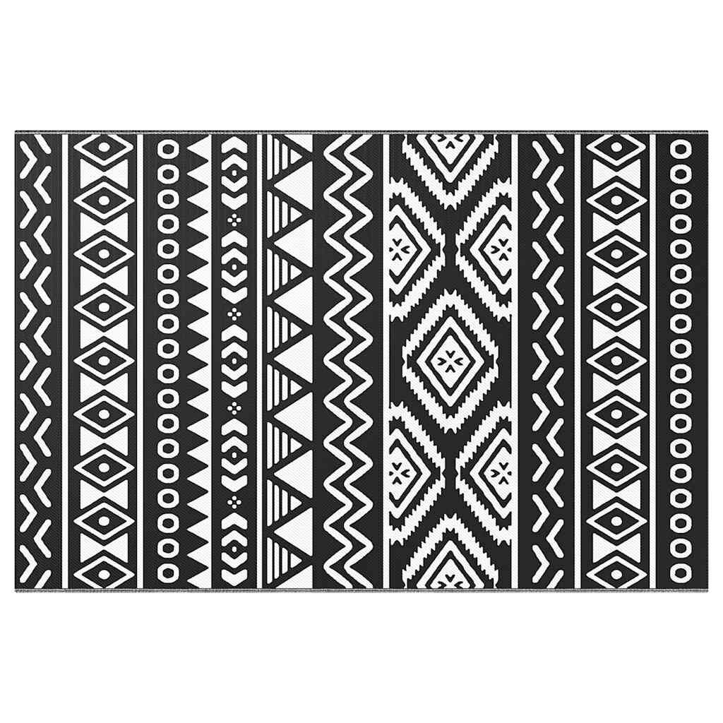 vidaXL Χαλί εξωτερικού χώρου ARAKIL Μαύρο 120x180 cm PP