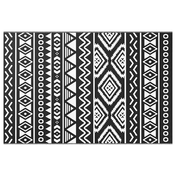 vidaXL Χαλί εξωτερικού χώρου ARAKIL Μαύρο 120x180 cm PP