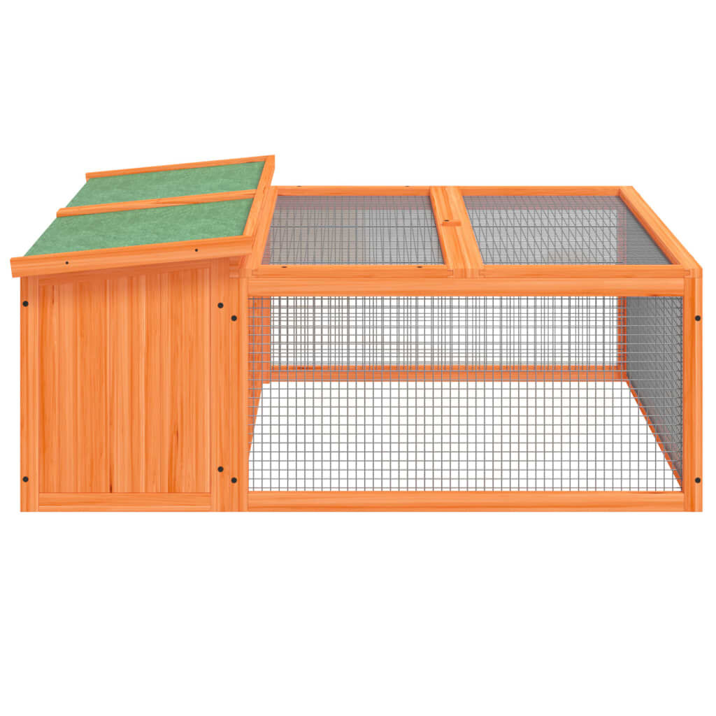 vidaXL Κλουβί Κουνελιών Καφέ 117,5 x 97 x 47,5 εκ. Μασίφ Ξύλο Πεύκου