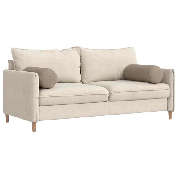 vidaXL Μαξιλάρια Στήριγμα 2 pcs Taupe Ø 25 x 70 cm Ύφασμα Μικροΐνας