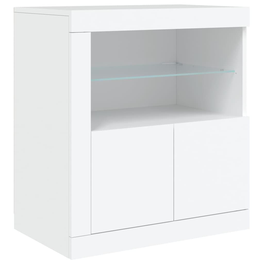vidaXL Μπουφές με Φώτα LED Λευκός 283 x 37 x 67 εκ.