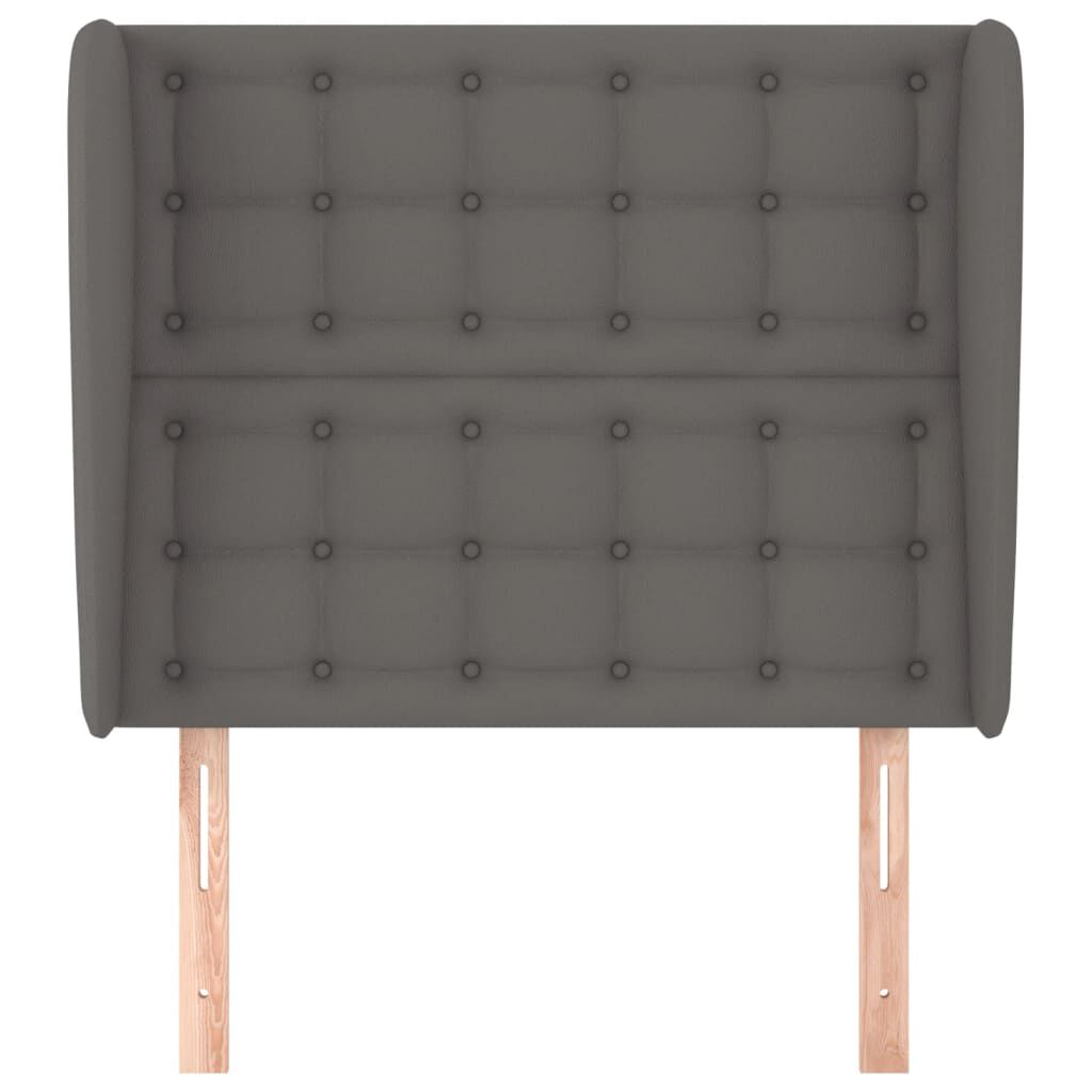 vidaXL Κεφαλάρι με Πτερύγια Γκρι 83x23x118/128 εκ. Συνθετικό Δέρμα