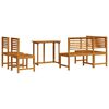 vidaXL Σετ Παγκάκι Κήπου 4 pcs Καφέ Μασίφ ξύλο ακακίας