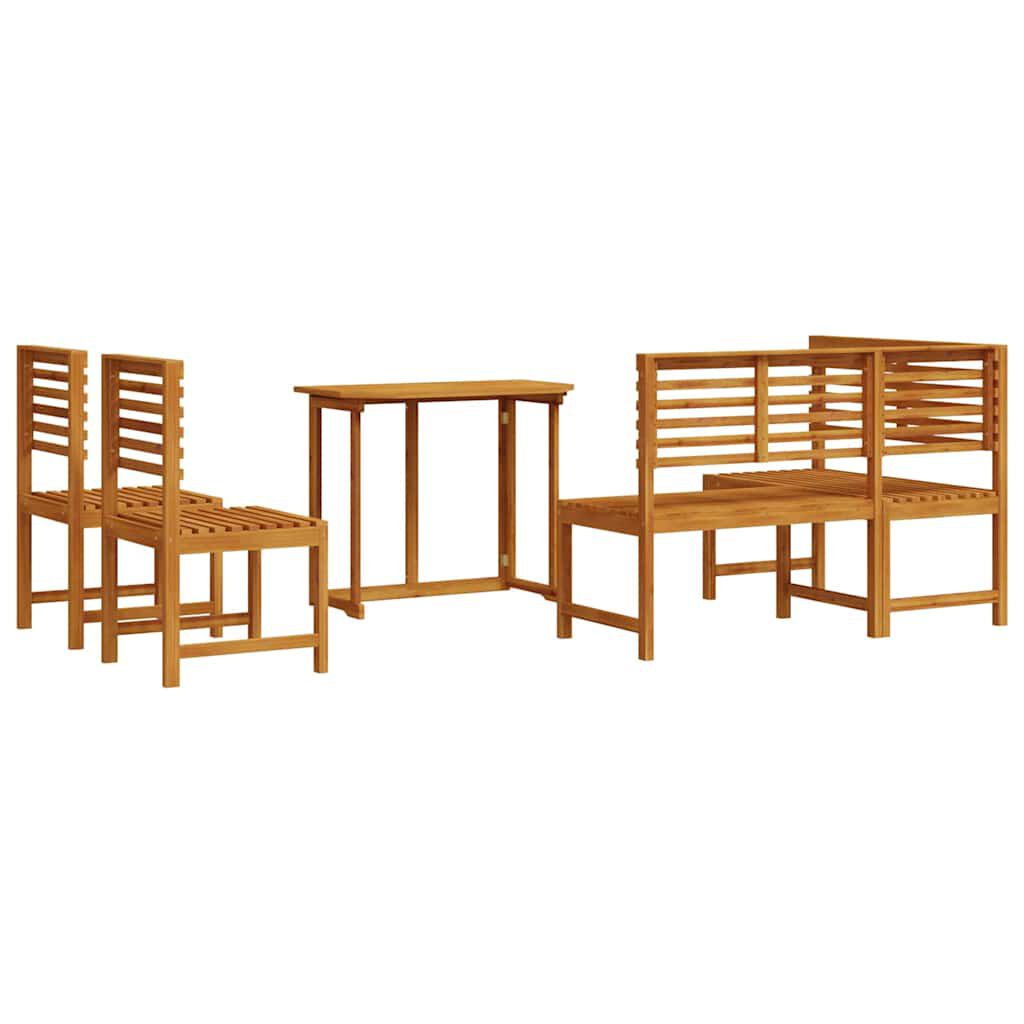 vidaXL Σετ Παγκάκι Κήπου 4 pcs Καφέ Μασίφ ξύλο ακακίας