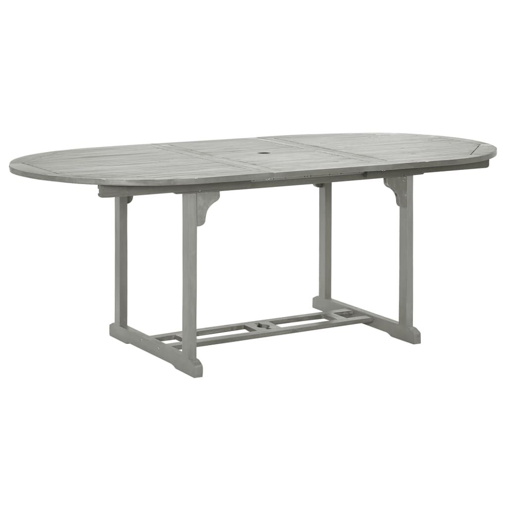 vidaXL Τραπέζι Κήπου Γκρι 200 x 100 x 75 εκ. από Μασίφ Ξύλο Ακακίας