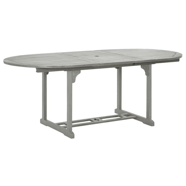 vidaXL Τραπέζι Κήπου Γκρι 200 x 100 x 75 εκ. από Μασίφ Ξύλο Ακακίας
