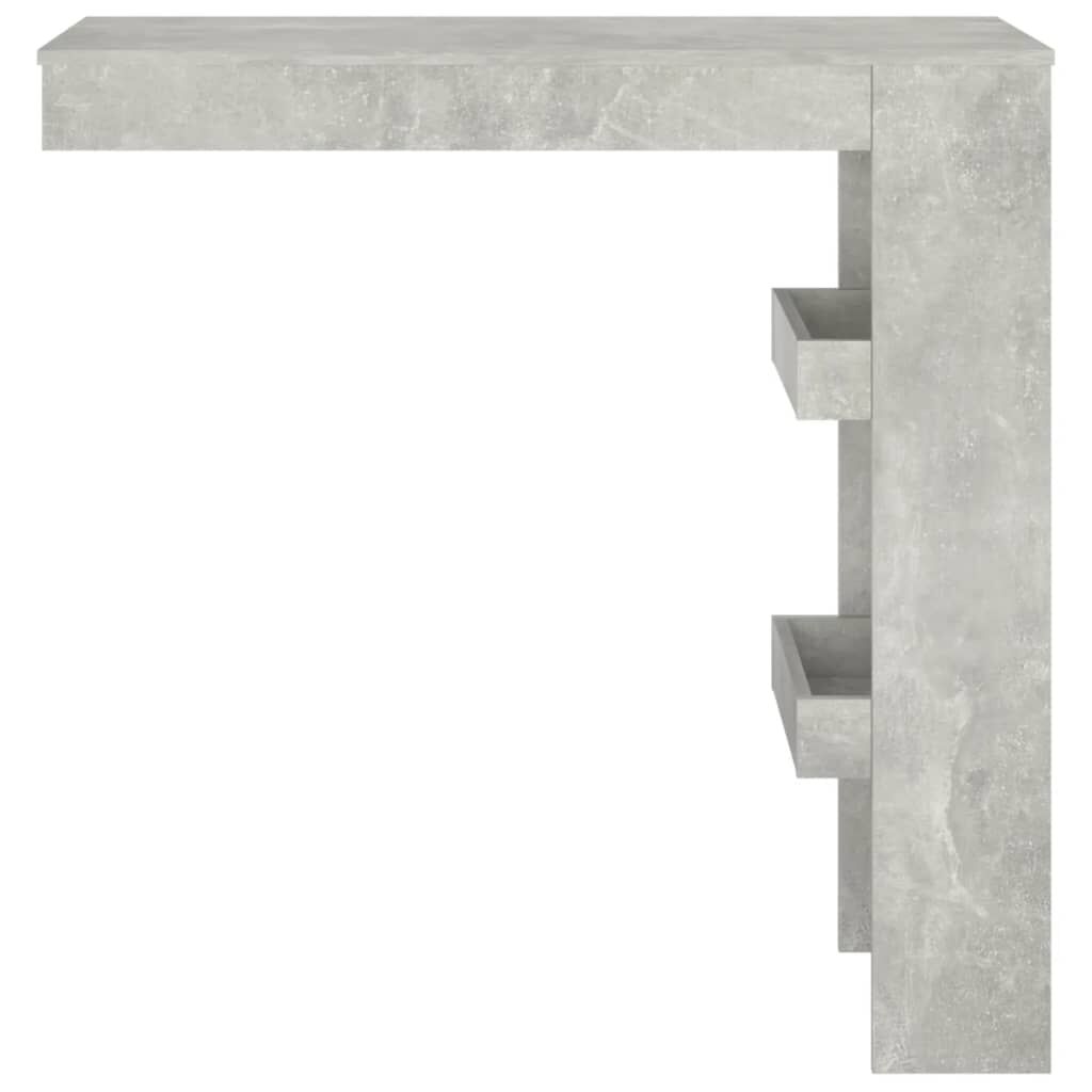 vidaXL Τραπέζι Μπαρ Τοίχου Γκρι Σκυροδ. 102x45x103,5 εκ. Επεξεργ. Ξύλο