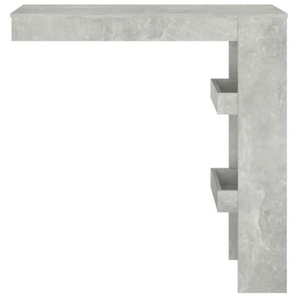 vidaXL Τραπέζι Μπαρ Τοίχου Γκρι Σκυροδ. 102x45x103,5 εκ. Επεξεργ. Ξύλο