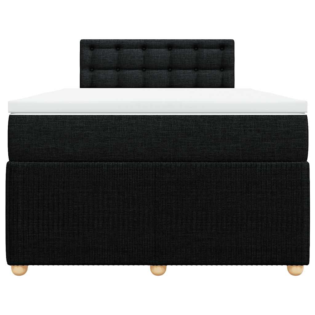 vidaXL Κρεβάτι Boxspring με Στρώμα Μαύρο 120x190 εκ. Υφασμάτινο