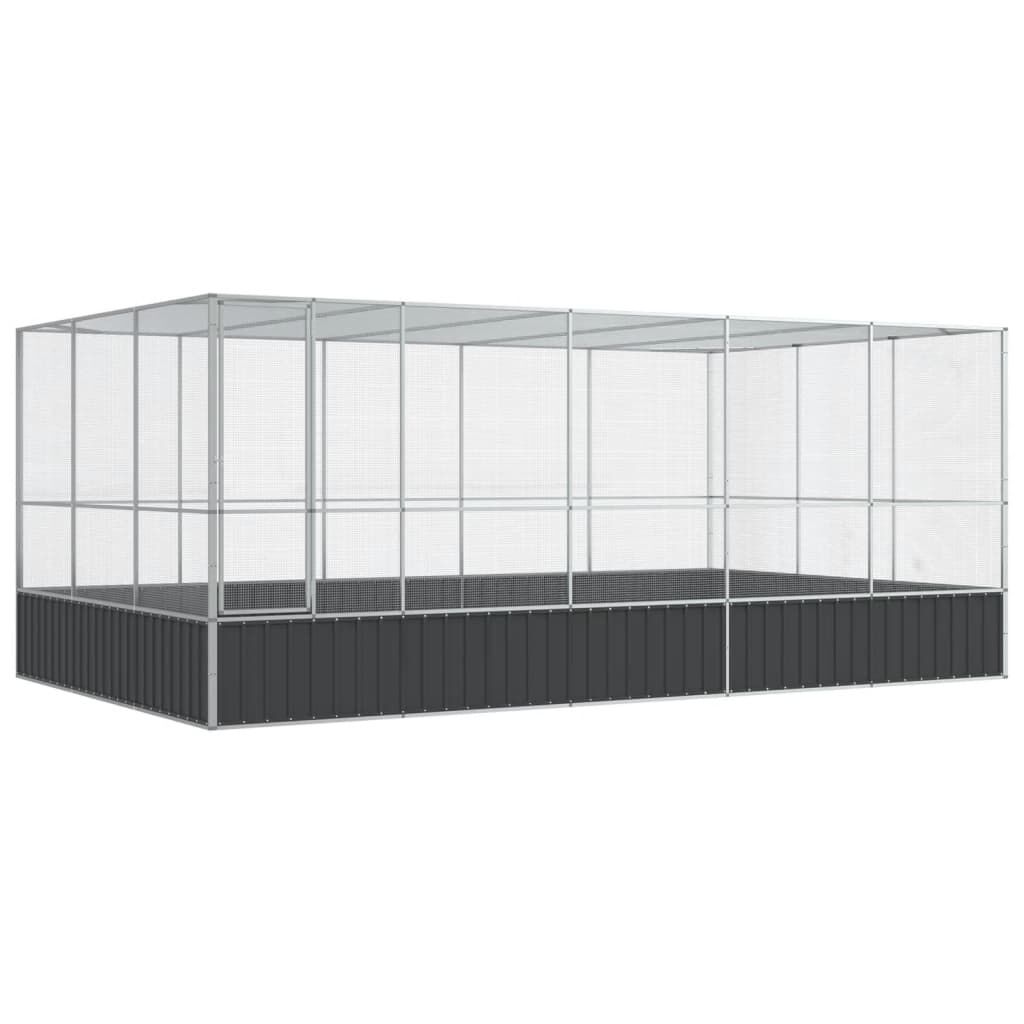 vidaXL Κλουβί με Επέκταση Ασημένιο 518x307x212 εκ. Ατσάλινο