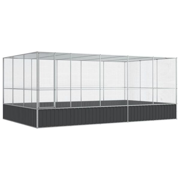 vidaXL Κλουβί με Επέκταση Ασημένιο 518x307x212 εκ. Ατσάλινο