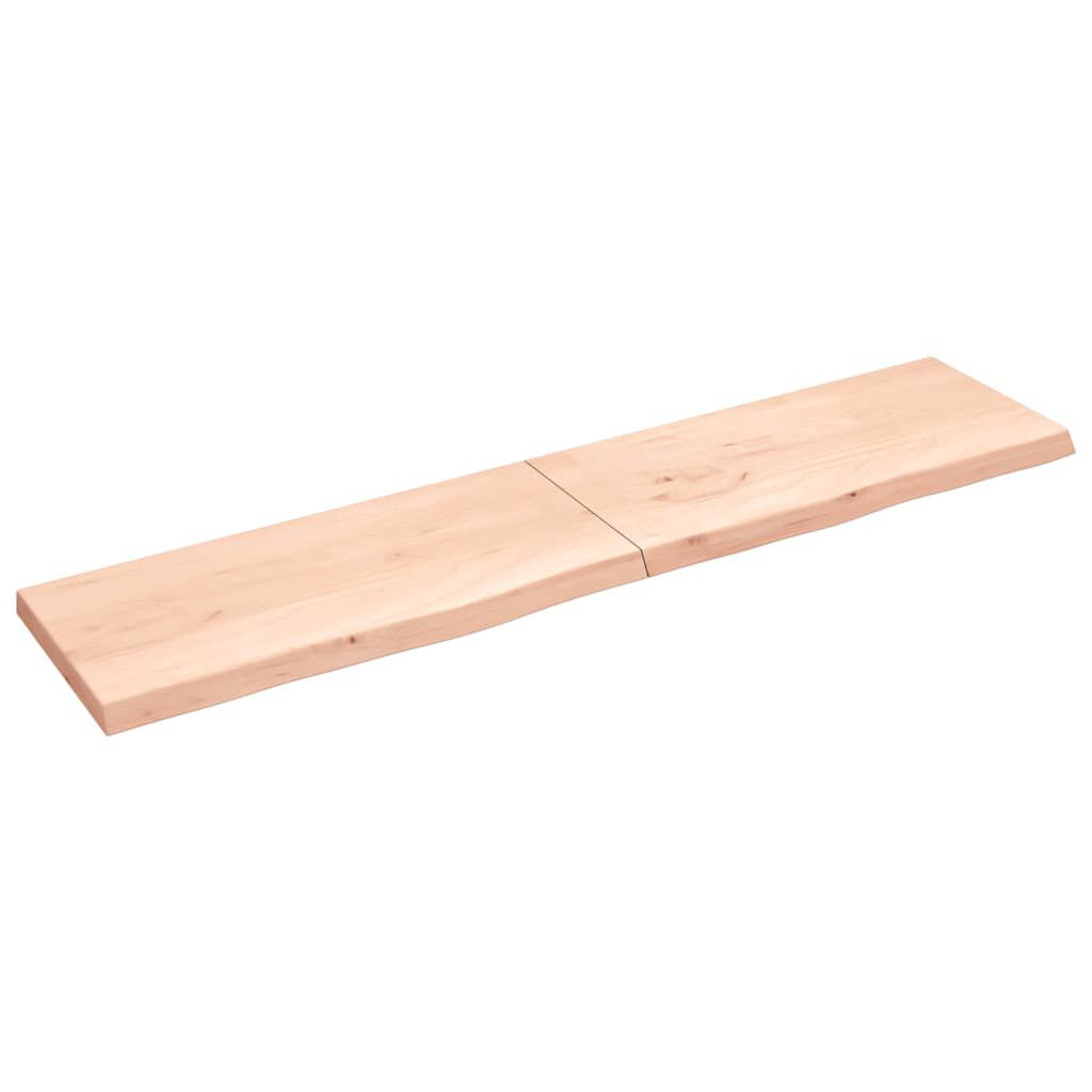 vidaXL Ράφι Τοίχου 220x50x(2-6) εκ. από Ακατέργαστο Μασίφ Ξύλο Δρυός