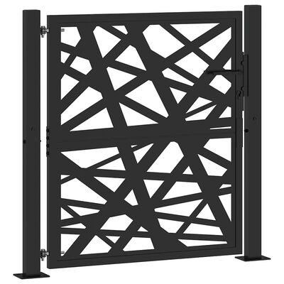 vidaXL Πύλη κήπου Μαύρη 105x106 cm Ατσάλινη ελαφριά σχεδίαση