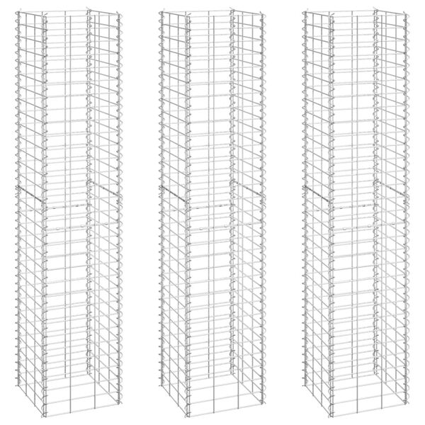 vidaXL Συρματοκιβώτια-Γλάστρες Υπερυψ. 3 τεμ. 30x30x150εκ. Σιδερένιες