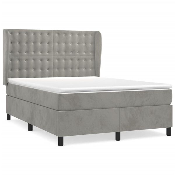 vidaXL &Kappa;&rho;&epsilon;&beta;ά&tau;&iota; Boxspring &mu;&epsilon; &Sigma;&tau;&rho;ώ&mu;&alpha; &Alpha;&nu;&omicron;&iota;&chi;&tau;ό &Gamma;&kappa;&rho;&iota; 140x190 &epsilon;&kappa;. &Beta;&epsilon;&lambda;&omicron;ύ&delta;&iota;&nu;&omicron;