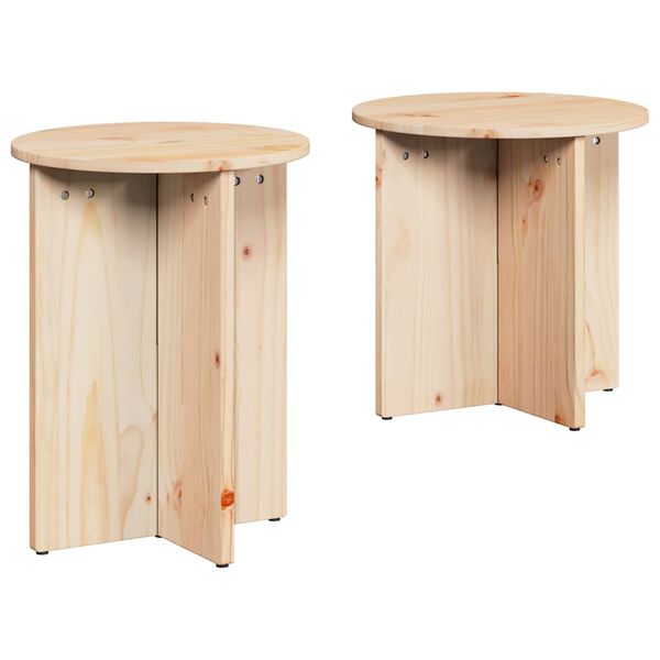 vidaXL Τραπεζάκι σαλονιού 2 pcs Φυσικό 41.5 x 41.5 x 41 εκ