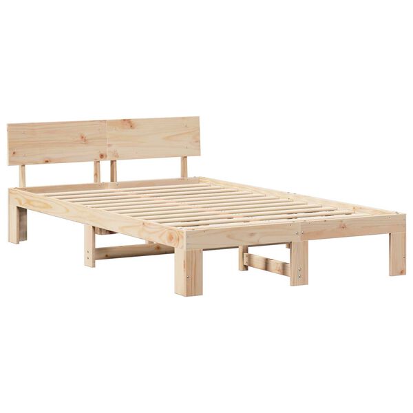 vidaXL Κρεβάτι με κεφαλάρι 120x200 εκ. Μασίφ ξύλο πεύκου