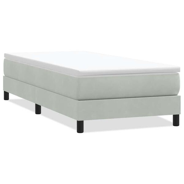 vidaXL Box Spring κρεβάτι χωρίς στρώμα ανοιχτό γκρι 90x220εκ Βελούδινο