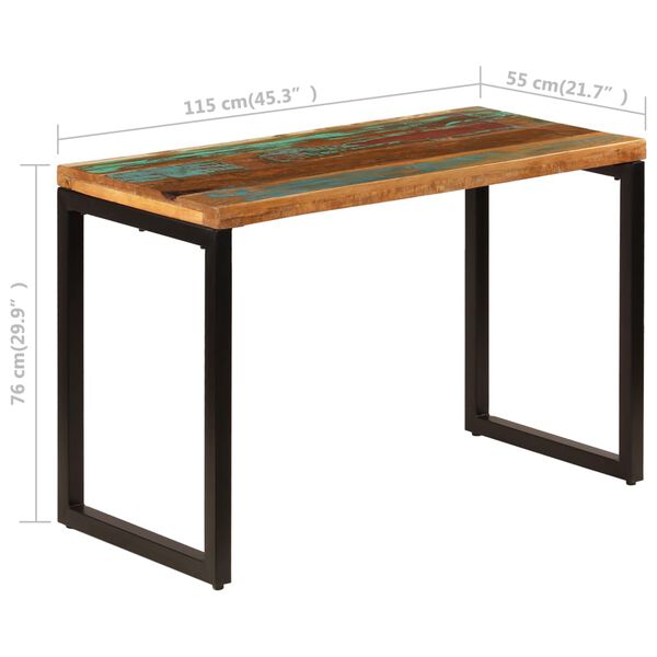 vidaXL Τραπεζαρία 115x55x76 εκ. από Μασίφ Ανακυκλωμένο Ξύλο και Ατσάλι