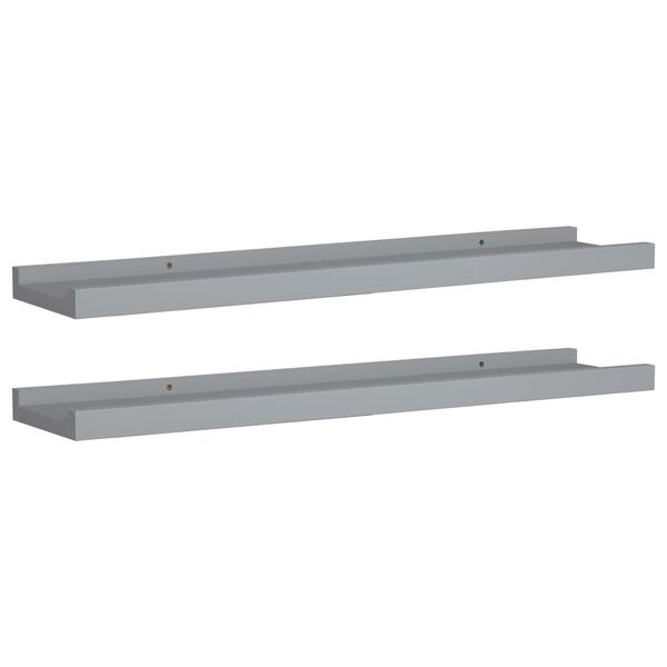 vidaXL Ράφια για Κορνίζες 2 τεμ. Γκρι 60 x 9 x 3 εκ. από MDF