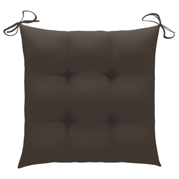 vidaXL Σετ Επίπλων Mπιστρό 3 τεμ. Μασίφ Ξύλο Teak με Taupe Μαξιλάρια