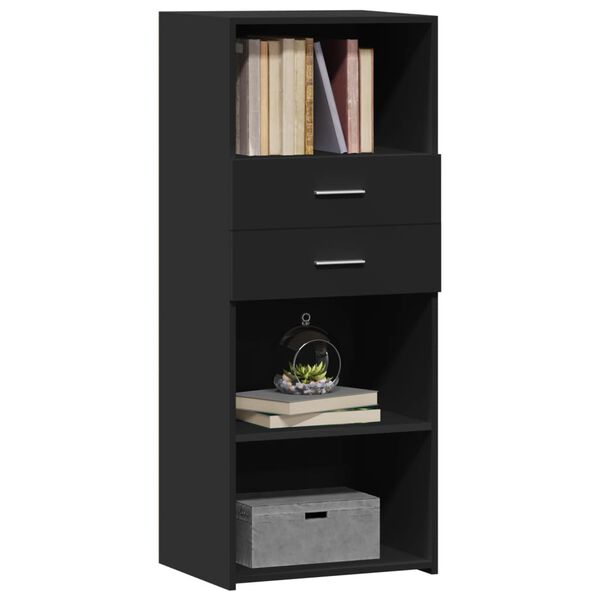 vidaXL Ντουλάπι Μαύρο 50x42,5x124 εκ. από Επεξεργασμένο Ξύλο