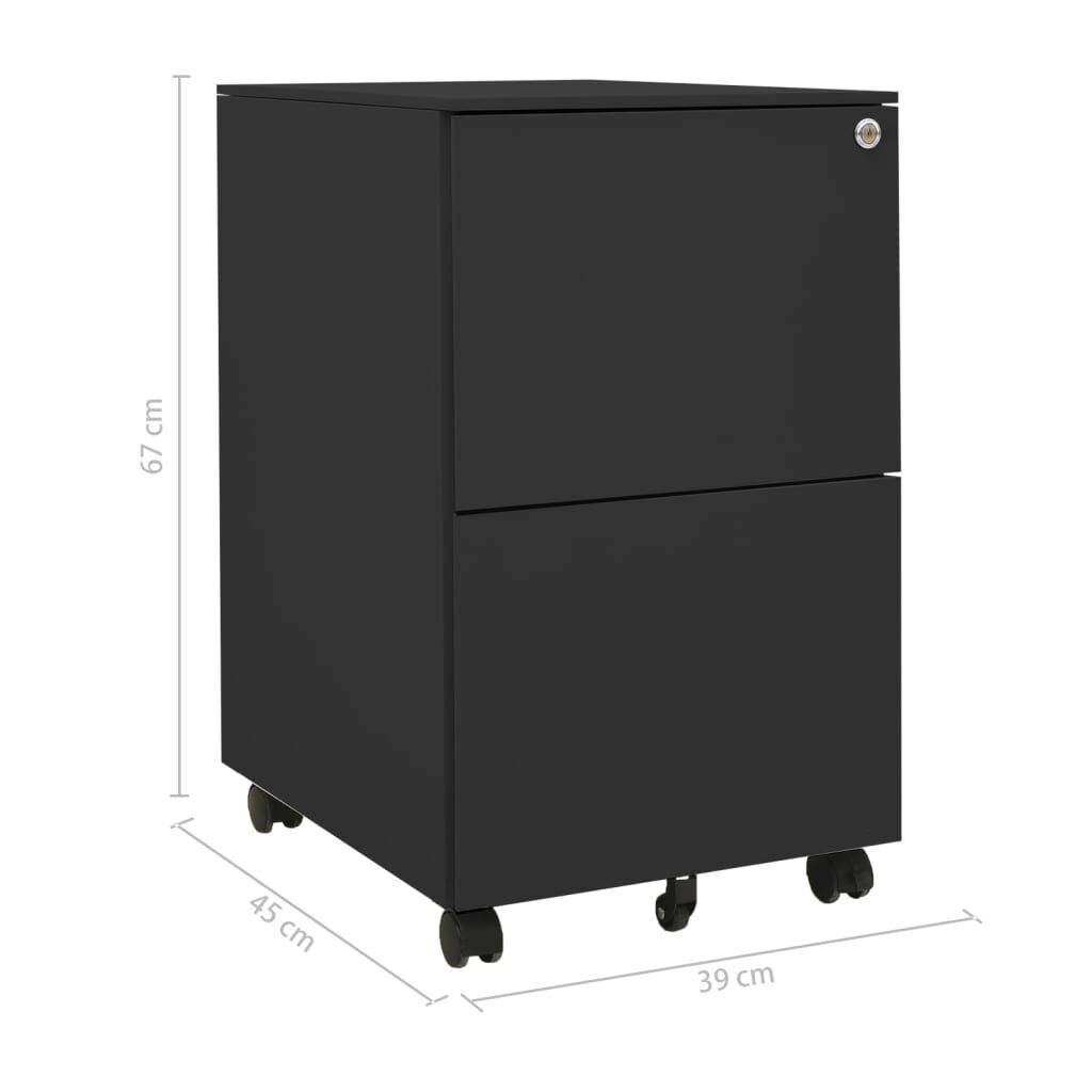 vidaXL Αρχειοθήκη Φορητή Ανθρακί 39 x 45 x 67 εκ. Ατσάλινη