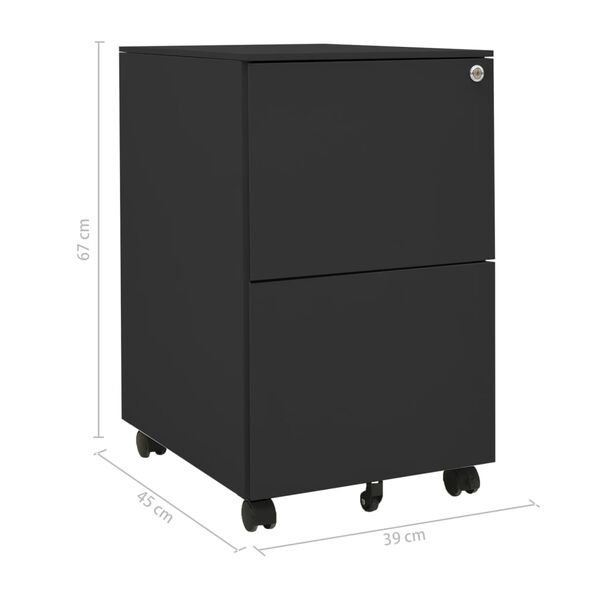 vidaXL Αρχειοθήκη Φορητή Ανθρακί 39 x 45 x 67 εκ. Ατσάλινη