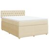 vidaXL &Kappa;&rho;&epsilon;&beta;ά&tau;&iota; Boxspring &mu;&epsilon; &Sigma;&tau;&rho;ώ&mu;&alpha; &Kappa;&rho;&epsilon;&mu; 140x190 &epsilon;&kappa;. &Upsilon;&phi;&alpha;&sigma;&mu;ά&tau;&iota;&nu;&omicron;
