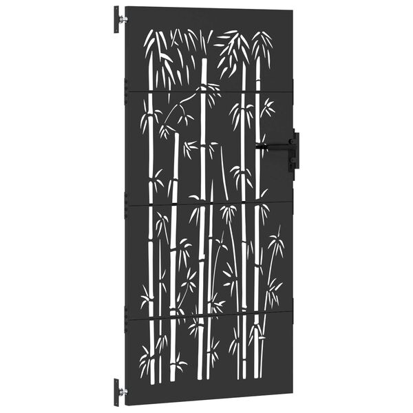 vidaXL Πύλη Κήπου Άλλο Μαύρο 105 x 175 cm Ατσάλι με Επικάλυψη Πούδρας