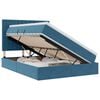 vidaXL Κρεβάτι με αποθηκευτικό χώρο και LED Σκούρο Μπλε 140 x 200 cm