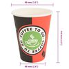 vidaXL Χάρτινα κύπελλα καφέ 1000 τεμάχια 12oz 300ml Κόκκινο και μαύρο
