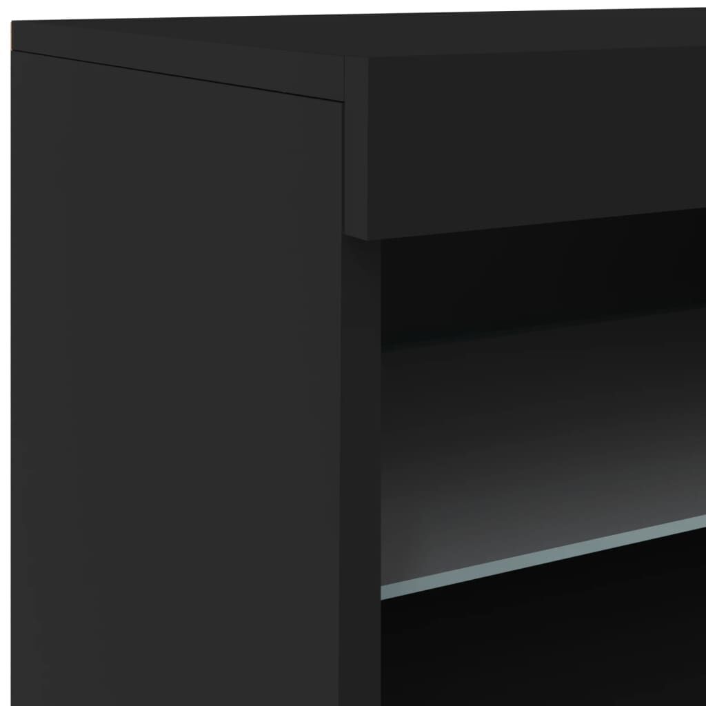 vidaXL Μπουφές με Φώτα LED Μαύρος 162 x 37 x 67 εκ.