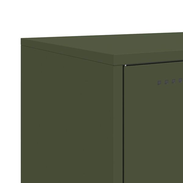 vidaXL Ντουλάπι Πράσινο Λαδί 100,5x39x107 εκ. από Ατσάλι
