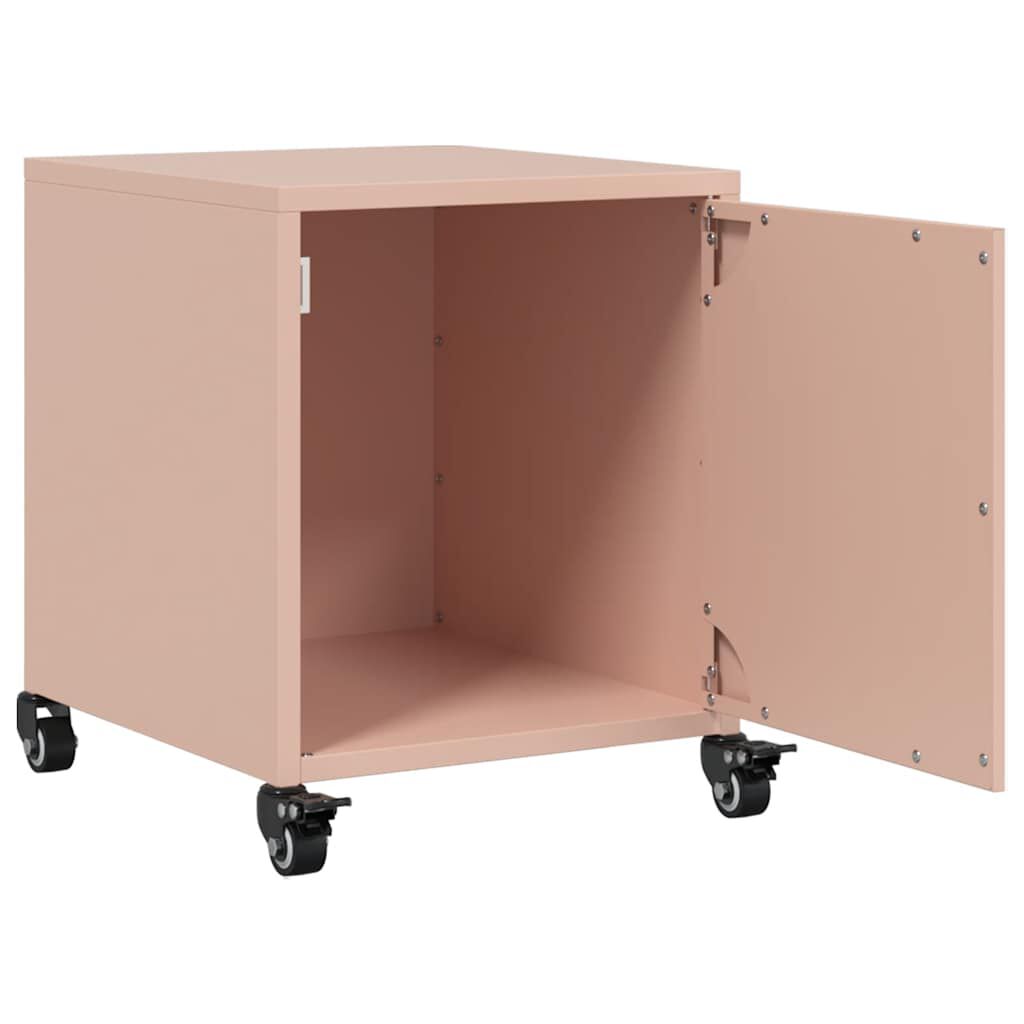 vidaXL Κομοδίνο Ροζ 36x38,5x43,5 εκ. από Χάλυβα