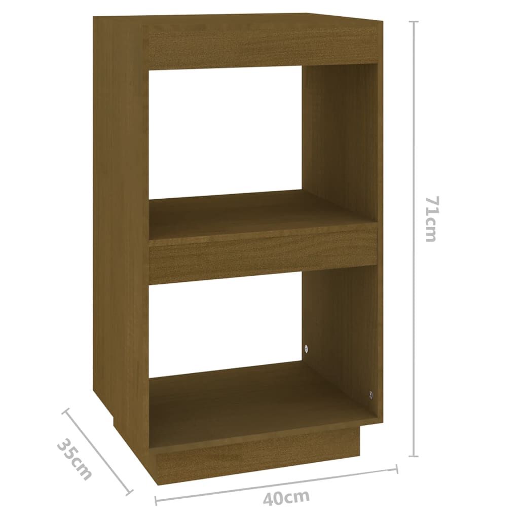 vidaXL Βιβλιοθήκη Μελί 40 x 35 x 71 εκ. από Μασίφ Ξύλο Πεύκου