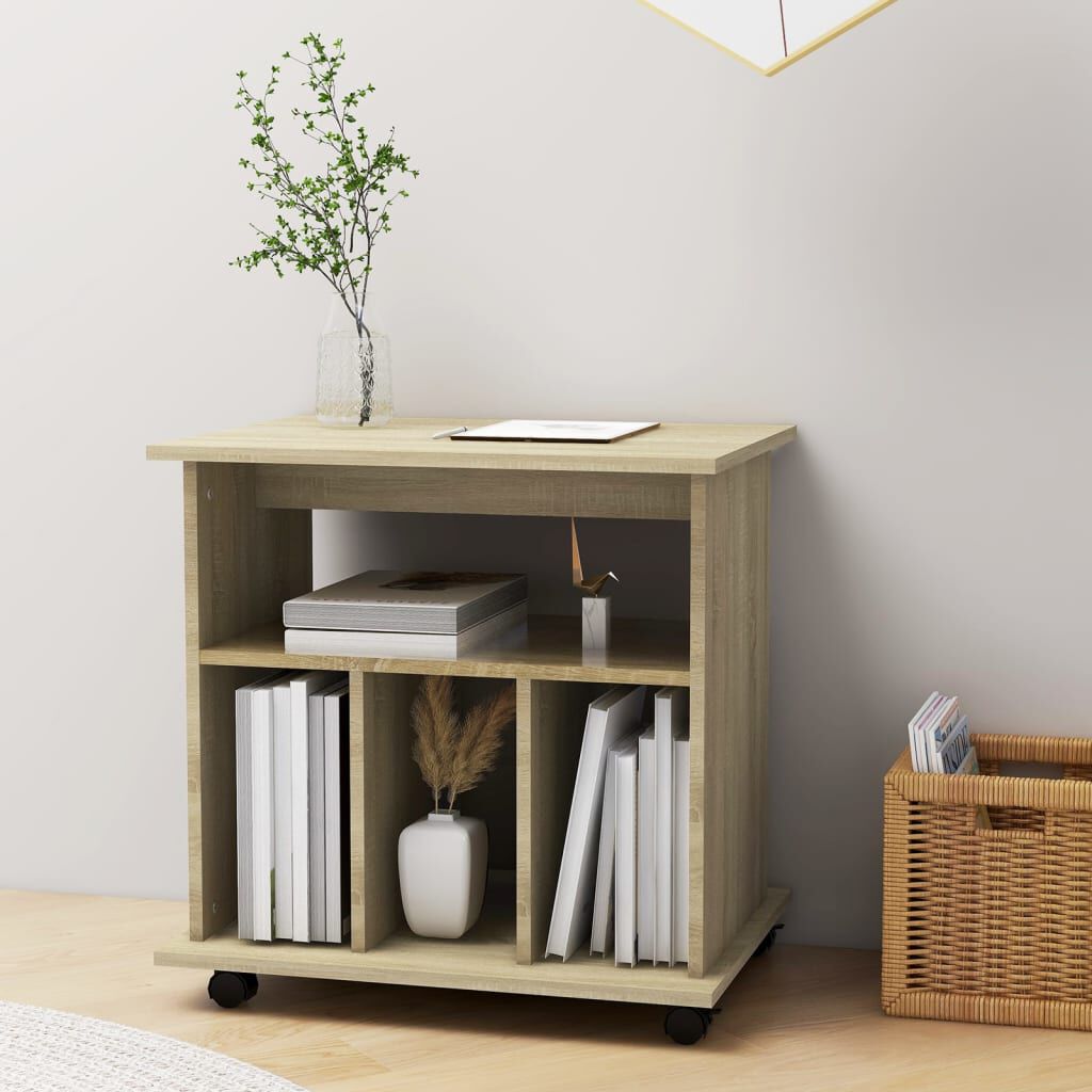 vidaXL Ντουλάπι Τροχήλατο Sonoma Δρυς 60 x 45 x 60 εκ. από Επεξ. Ξύλο