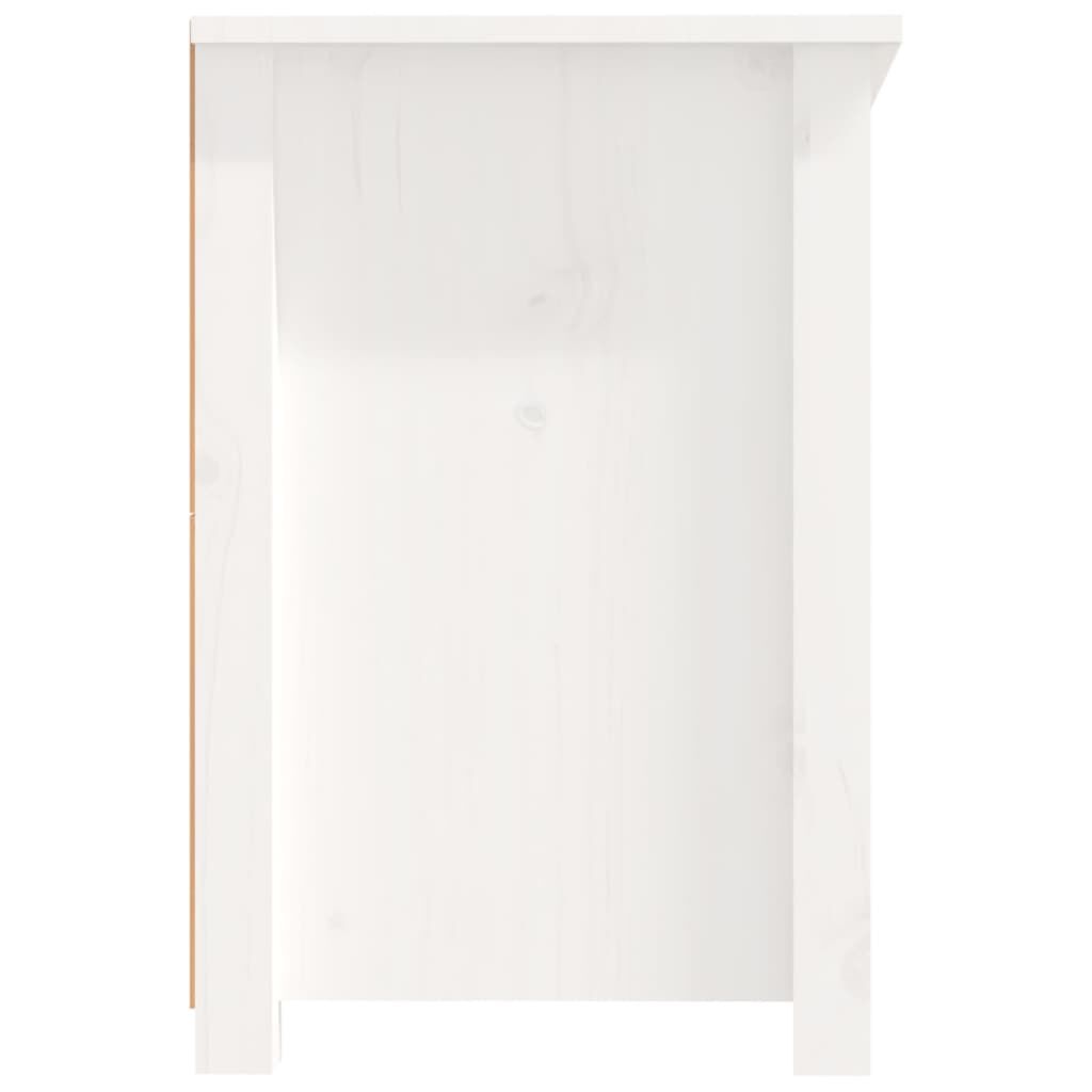 vidaXL Έπιπλο Τηλεόρασης Λευκό 114x35x52 εκ. από Μασίφ Ξύλο Πεύκου