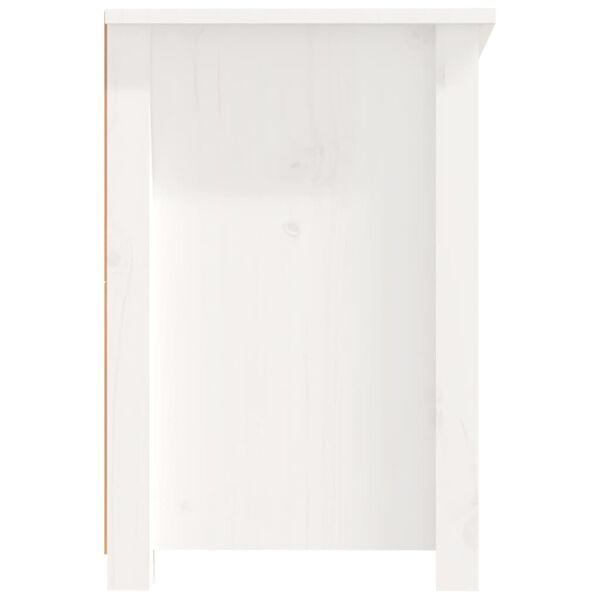 vidaXL Έπιπλο Τηλεόρασης Λευκό 114x35x52 εκ. από Μασίφ Ξύλο Πεύκου