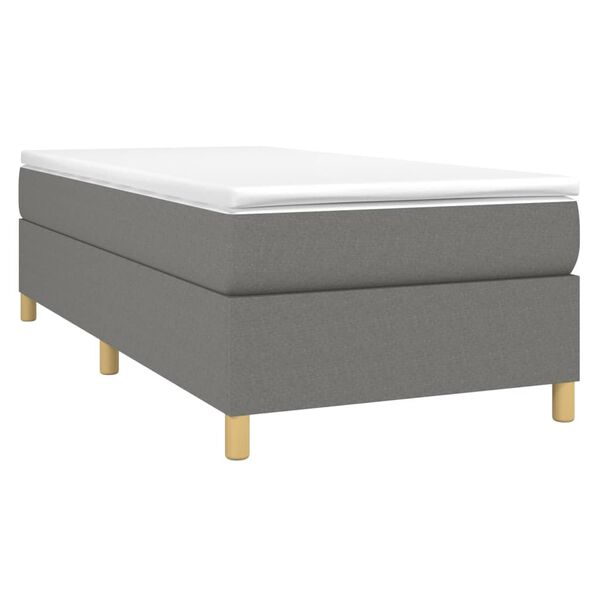 vidaXL Κρεβάτι Boxspring με Στρώμα Σκούρο Γκρι 80x200 εκ. Υφασμάτινο