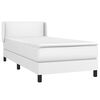 vidaXL Κρεβάτι Boxspring με Στρώμα Λευκό 100x200εκ.από Συνθετικό Δέρμα