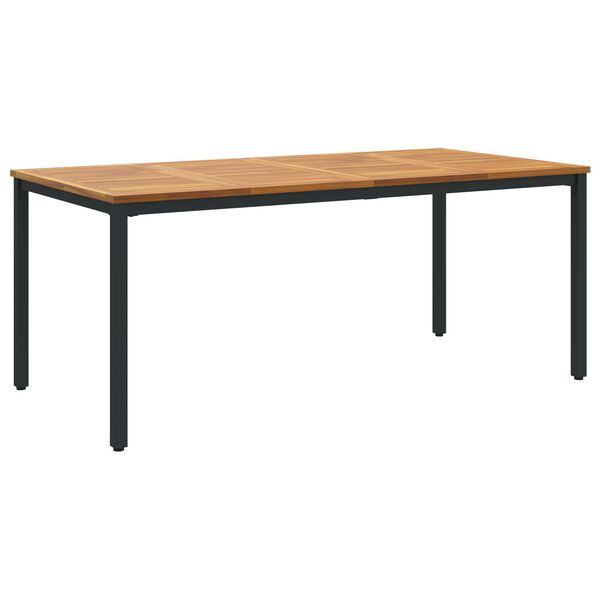 vidaXL Σέτ φαγητού για κήπο 7 pcs Μαύρο και Ξύλο 180 x 90 x 75 cm
