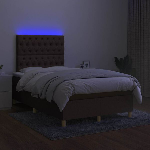 vidaXL &Kappa;&rho;&epsilon;&beta;ά&tau;&iota; Boxspring &mu;&epsilon; &Sigma;&tau;&rho;ώ&mu;&alpha; & LED &Sigma;&kappa;.&Kappa;&alpha;&phi;έ 120x190&epsilon;&kappa;. &Upsilon;&phi;&alpha;&sigma;&mu;ά&tau;&iota;&nu;&omicron;